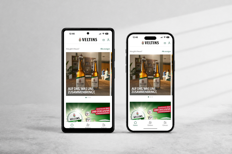 VELTINS App iOS Android – entrados Native App-Entwicklung
